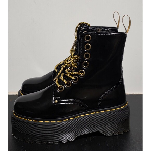 Dr. Martens Black Combat Boots with Gold Accents - Picture 11 of 16